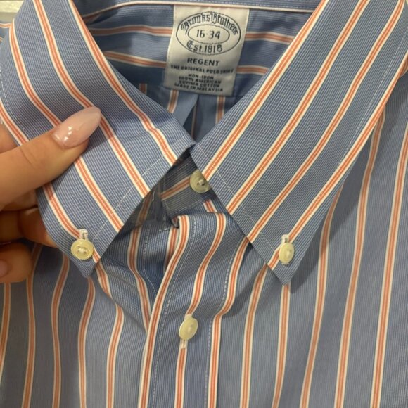 NWT Brooks Brothers Regent Non Iron 100% American Supima Cotton Shirt - 16 - 34 - Picture 3 of 4